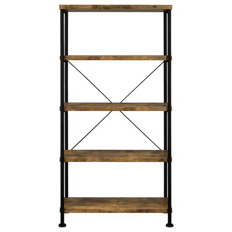 63-Inch 4-Shelf Bookshelf, Rustic Nutmeg