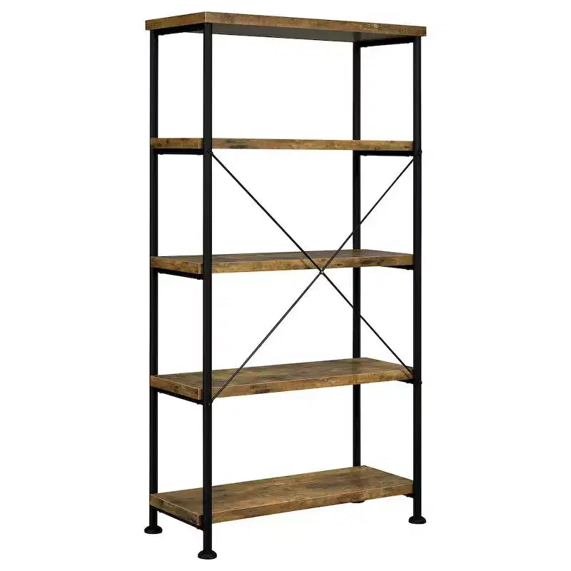 63-Inch 4-Shelf Bookshelf, Rustic Nutmeg
