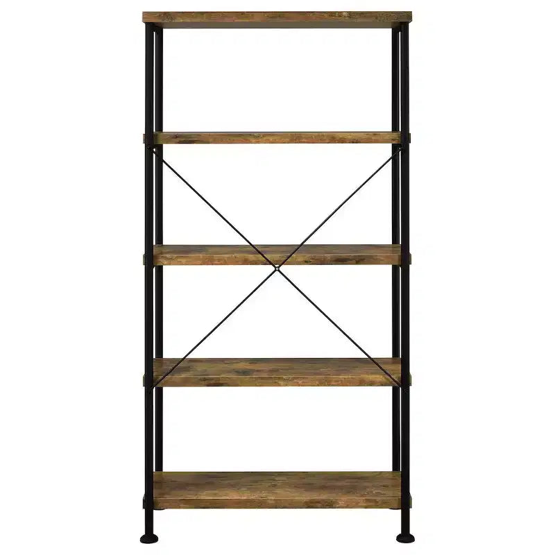 63-Inch 4-Shelf Bookshelf, Rustic Nutmeg