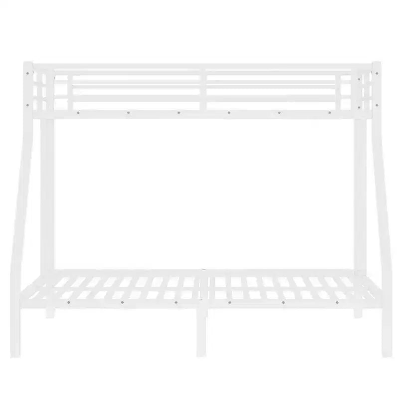 Metal Twin XL over Queen Bunk Bed for Teens and Adults Space-Saving and No Box Spring Needed Black