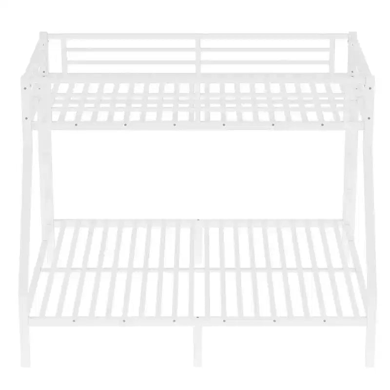 Metal Twin XL over Queen Bunk Bed for Teens and Adults Space-Saving and No Box Spring Needed Black