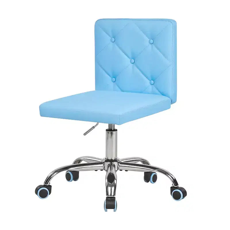 PU Leather Armless Office Chair, Adjustable Height & 360 Rolling Swivel for Home or Office