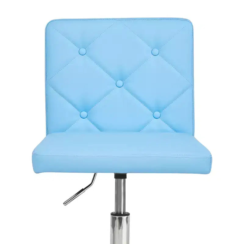 PU Leather Armless Office Chair, Adjustable Height & 360 Rolling Swivel for Home or Office