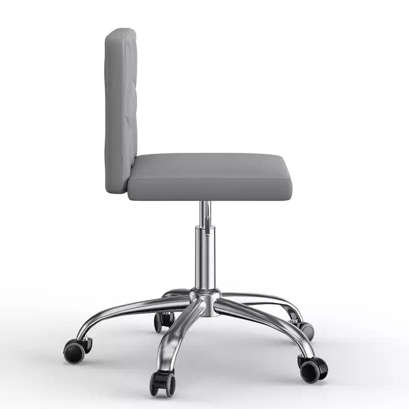 PU Leather Armless Office Chair, Adjustable Height & 360 Rolling Swivel for Home or Office