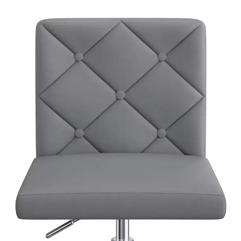 PU Leather Armless Office Chair, Adjustable Height & 360 Rolling Swivel for Home or Office