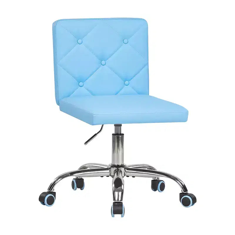 PU Leather Armless Office Chair, Adjustable Height & 360 Rolling Swivel for Home or Office