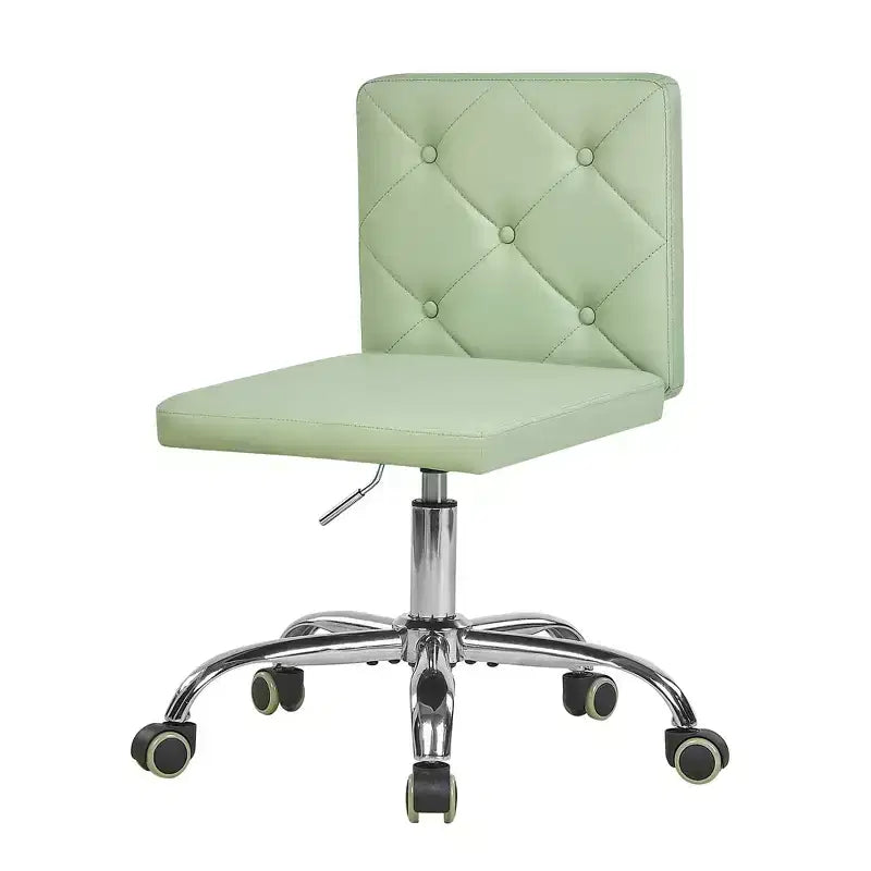 PU Leather Armless Office Chair, Adjustable Height & 360 Rolling Swivel for Home or Office