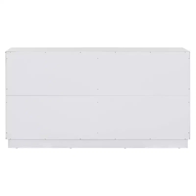 Sideboard Buffet Cabinet with Storage, Adjustable Shelves and Silver Handles for Dining Room, White