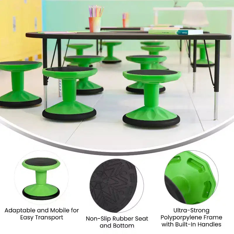 Fixed Height Kids Flexible Active Stool for Classroom and Home with Non-Skid Bottom
