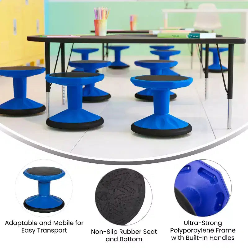 Fixed Height Kids Flexible Active Stool for Classroom and Home with Non-Skid Bottom