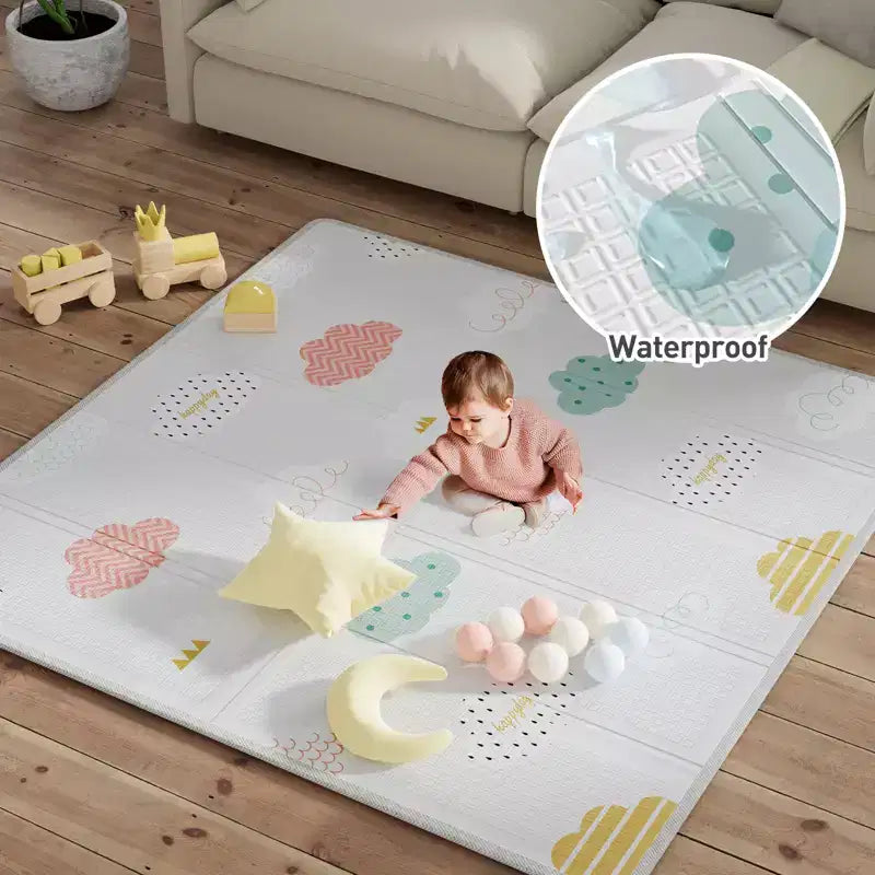 Baby Playpen with Mat, 59x59in Safety Play Yard for Babies & Toddlers, Indoor & Outdoor Activity Center, Toddler Fence