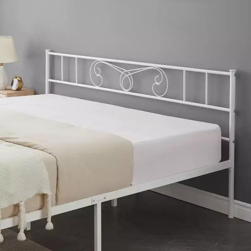King Size Metal Bed Frame with Headboard and Steel Slat Support with 13.7 Storage No Box Spring Needed Easy Assembly