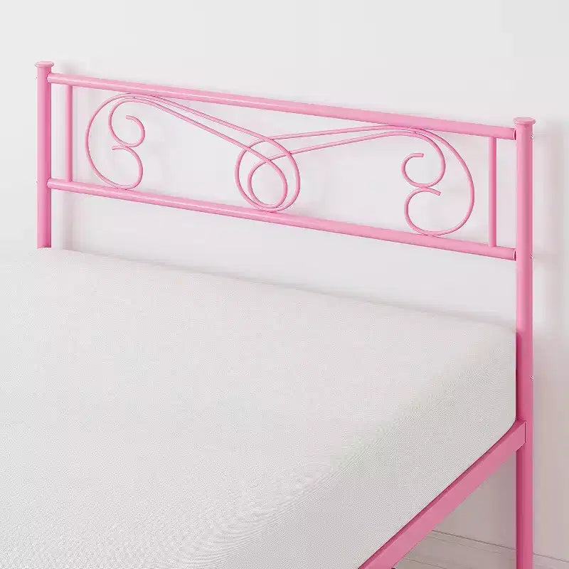 King Size Metal Bed Frame with Headboard and Steel Slat Support with 13.7 Storage No Box Spring Needed Easy Assembly