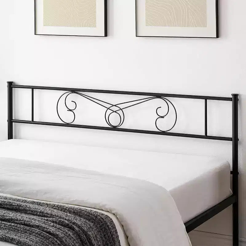 King Size Metal Bed Frame with Headboard and Steel Slat Support with 13.7 Storage No Box Spring Needed Easy Assembly
