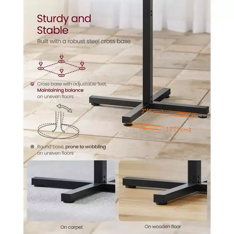 Round High-Top Cocktail Table for Small Spaces, 23.6 Inch Dia Bar Table with Cross Base and Adjustable Feet, Seats 2-3, 41.1 Height