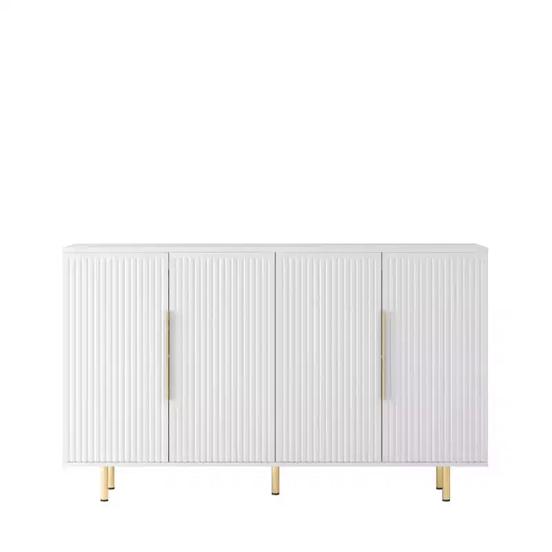 Modern Buffet Cabinet, Storage Cabinet with Fluted and Adjustable Shelves, Accent Cabinet for Living Room, Entryway, Hallway, Kitchen