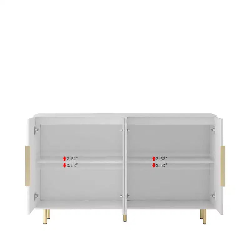 Modern Buffet Cabinet, Storage Cabinet with Fluted and Adjustable Shelves, Accent Cabinet for Living Room, Entryway, Hallway, Kitchen