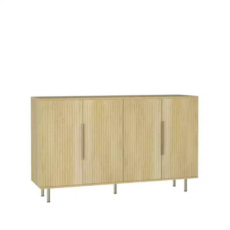 Modern Buffet Cabinet, Storage Cabinet with Fluted and Adjustable Shelves, Accent Cabinet for Living Room, Entryway, Hallway, Kitchen