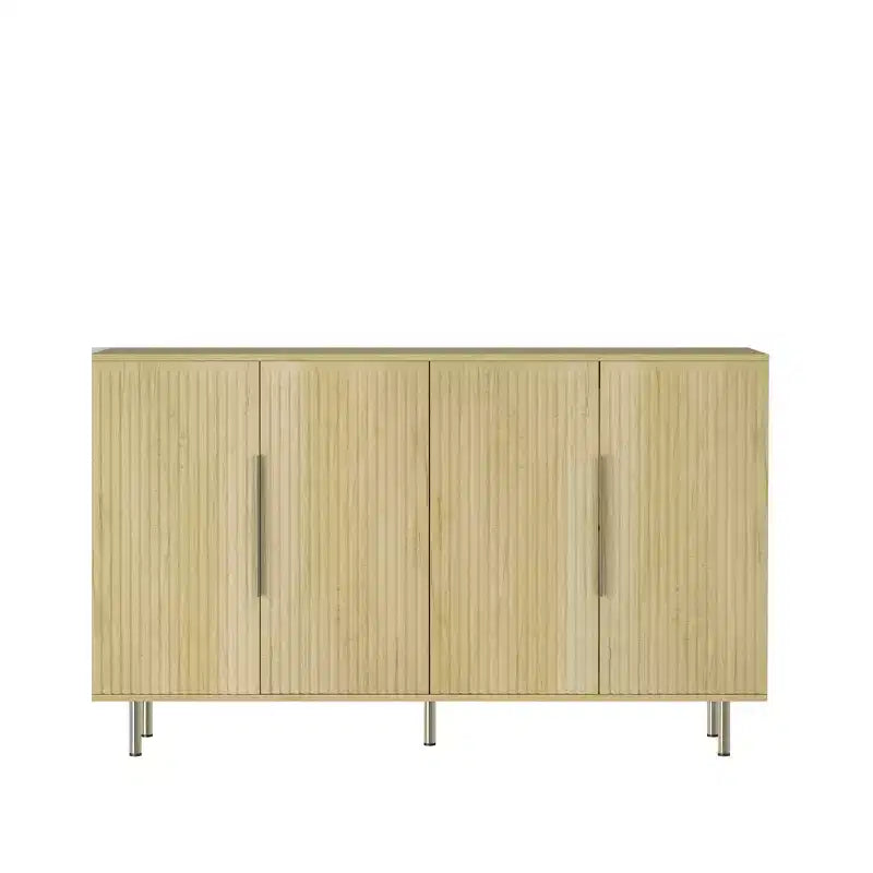 Modern Buffet Cabinet, Storage Cabinet with Fluted and Adjustable Shelves, Accent Cabinet for Living Room, Entryway, Hallway, Kitchen