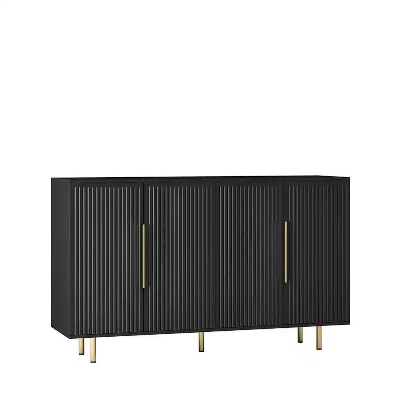 Modern Buffet Cabinet, Storage Cabinet with Fluted and Adjustable Shelves, Accent Cabinet for Living Room, Entryway, Hallway, Kitchen