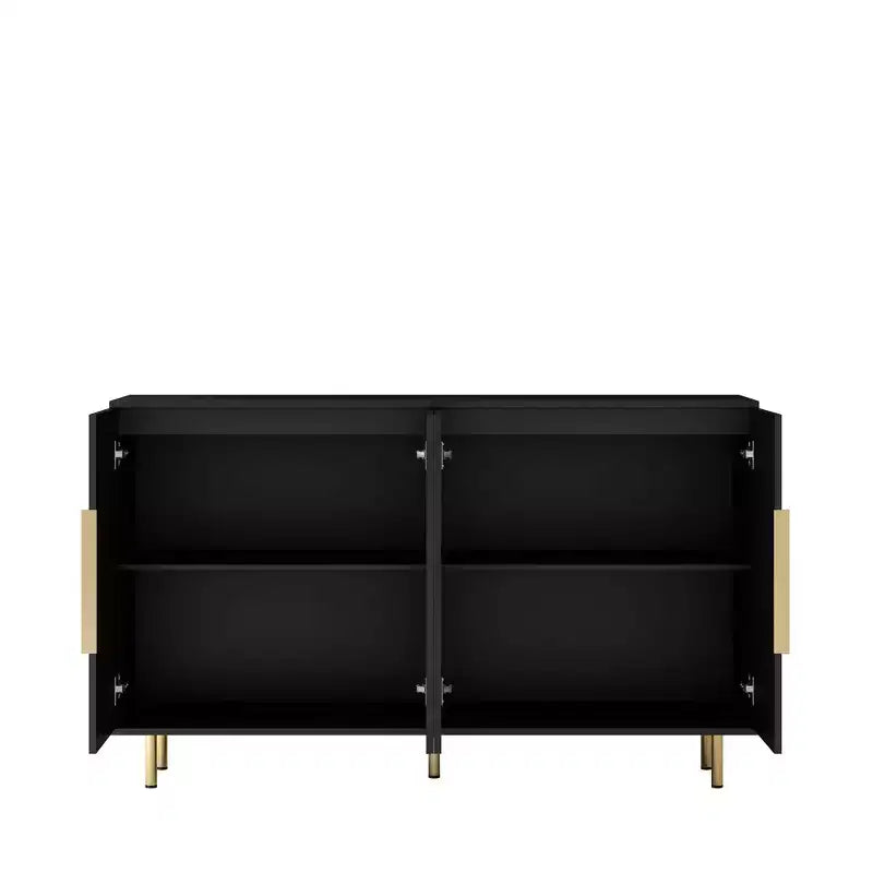 Modern Buffet Cabinet, Storage Cabinet with Fluted and Adjustable Shelves, Accent Cabinet for Living Room, Entryway, Hallway, Kitchen