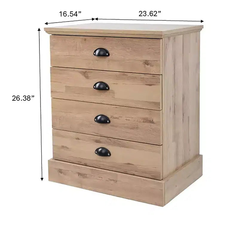 4-Drawer Wood Nightstand