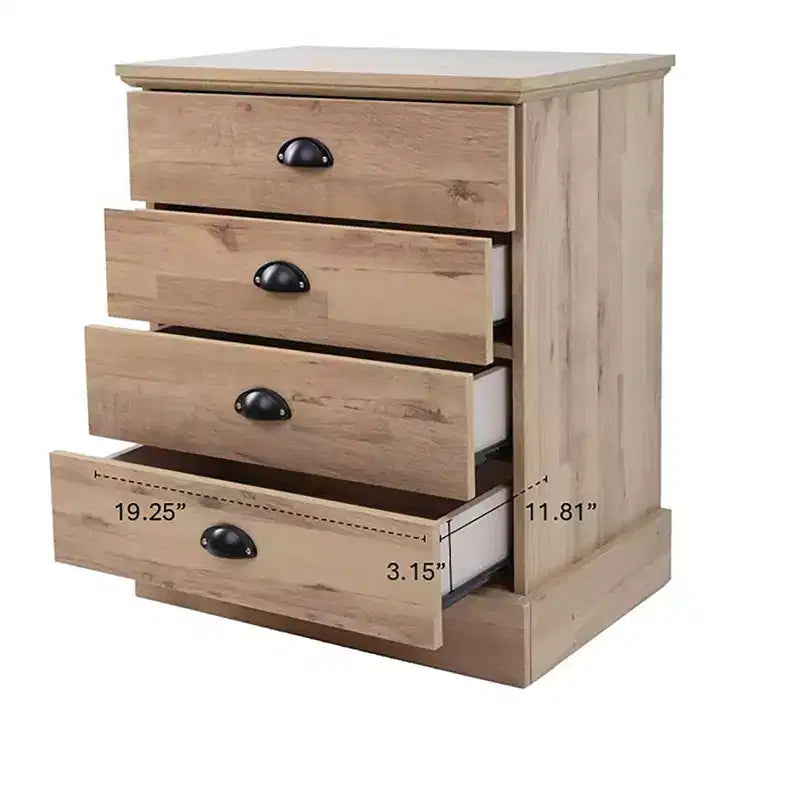 4-Drawer Wood Nightstand