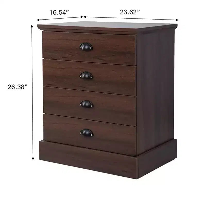 4-Drawer Wood Nightstand