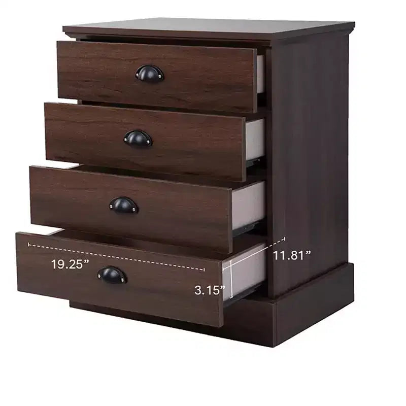 4-Drawer Wood Nightstand