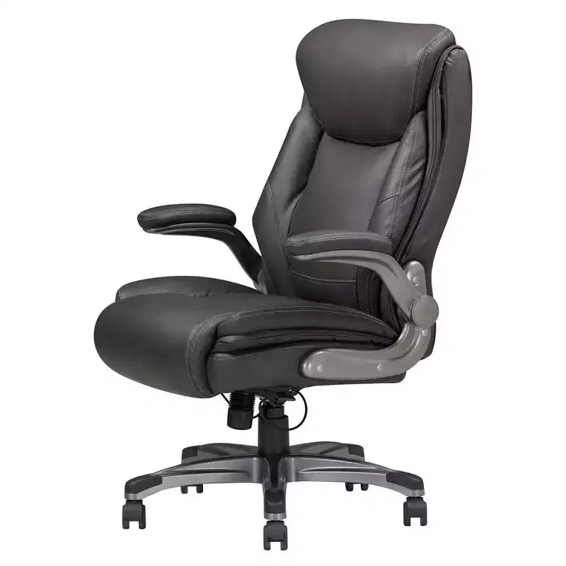 Okak Classic Ergonomic Office Chair with Adjustable Armrest, Comfy Chair with 360-Degree Swivel and Wheels, Desk Chair for Office, Home, Gray