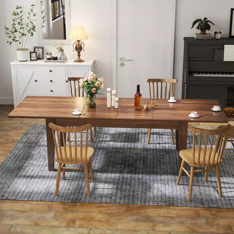 GDFStudio Daphne Rustic Extendable Rectangle Dining Table