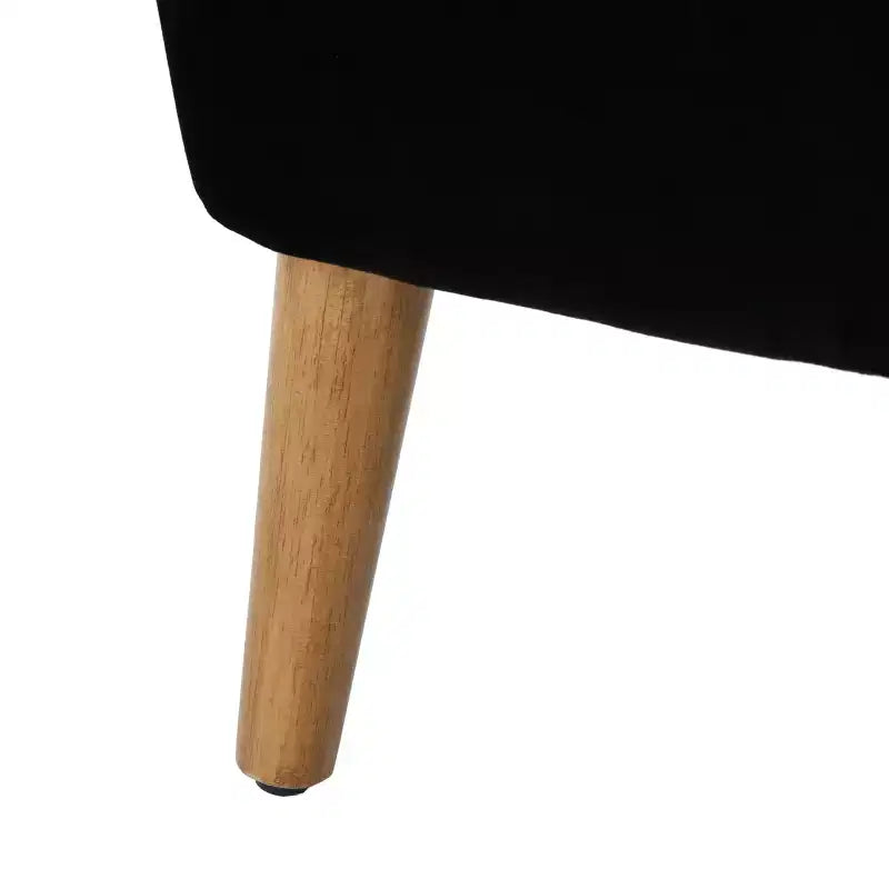 Mid-Century Modern Rubberwood Velvet Upholstered Accent Chair