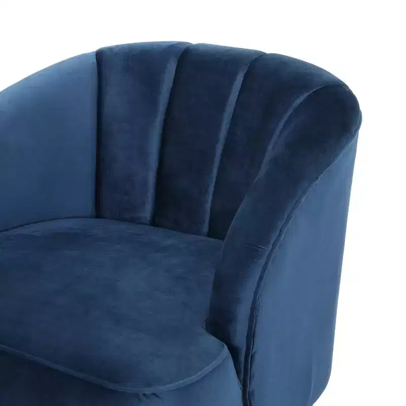 Mid-Century Modern Rubberwood Velvet Upholstered Accent Chair