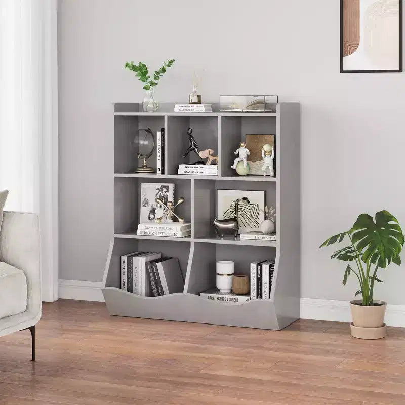 Three-Tier Kids Bookshelf with Toy Storage Cabinet, Cubby for Kids