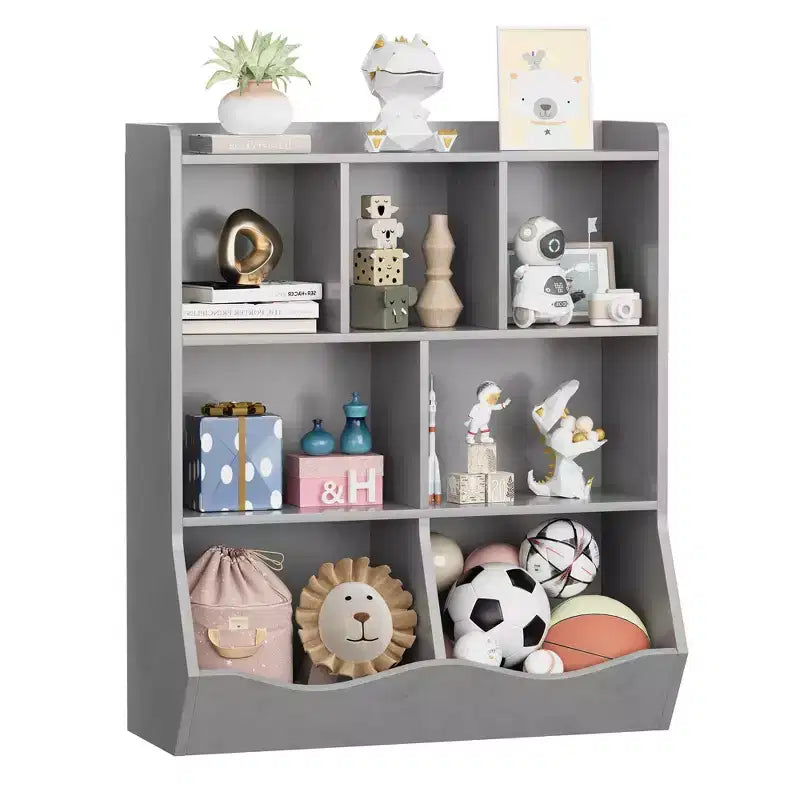 Three-Tier Kids Bookshelf with Toy Storage Cabinet, Cubby for Kids