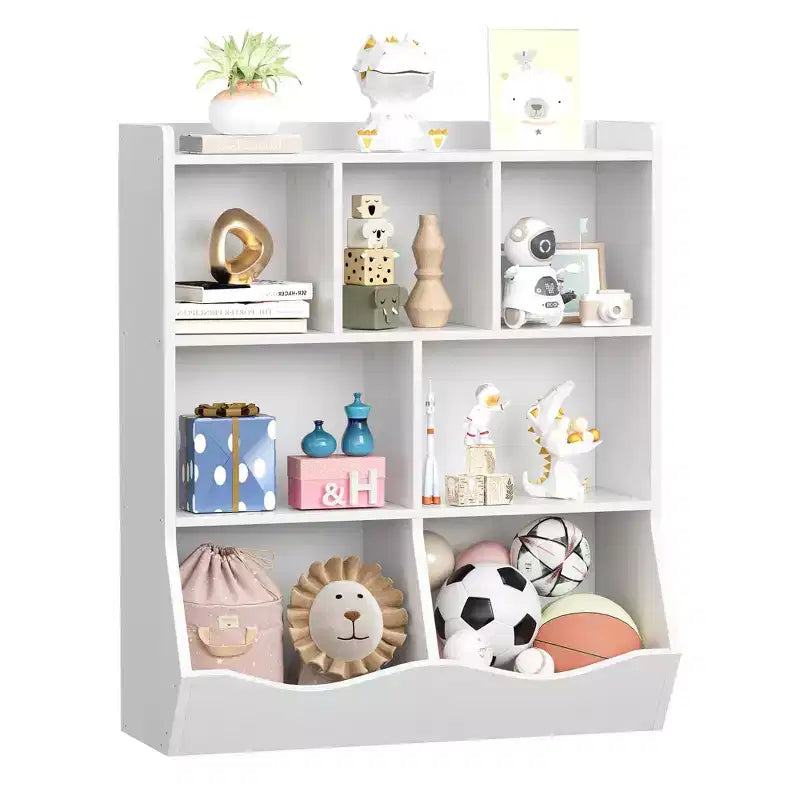 Three-Tier Kids Bookshelf with Toy Storage Cabinet, Cubby for Kids