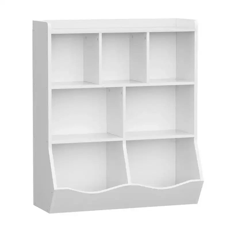 Three-Tier Kids Bookshelf with Toy Storage Cabinet, Cubby for Kids