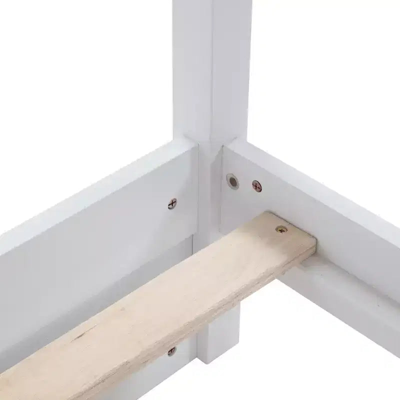 Queen Over Queen Wood Bunk Bed with Built-in Storage Cabinets, Charging Station, Ladder and Safety Guardrails