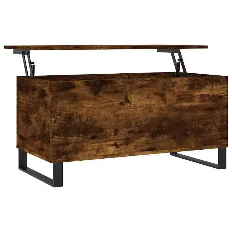 Coffee Table White Engineered Wood, Metal Medium Coffee Table