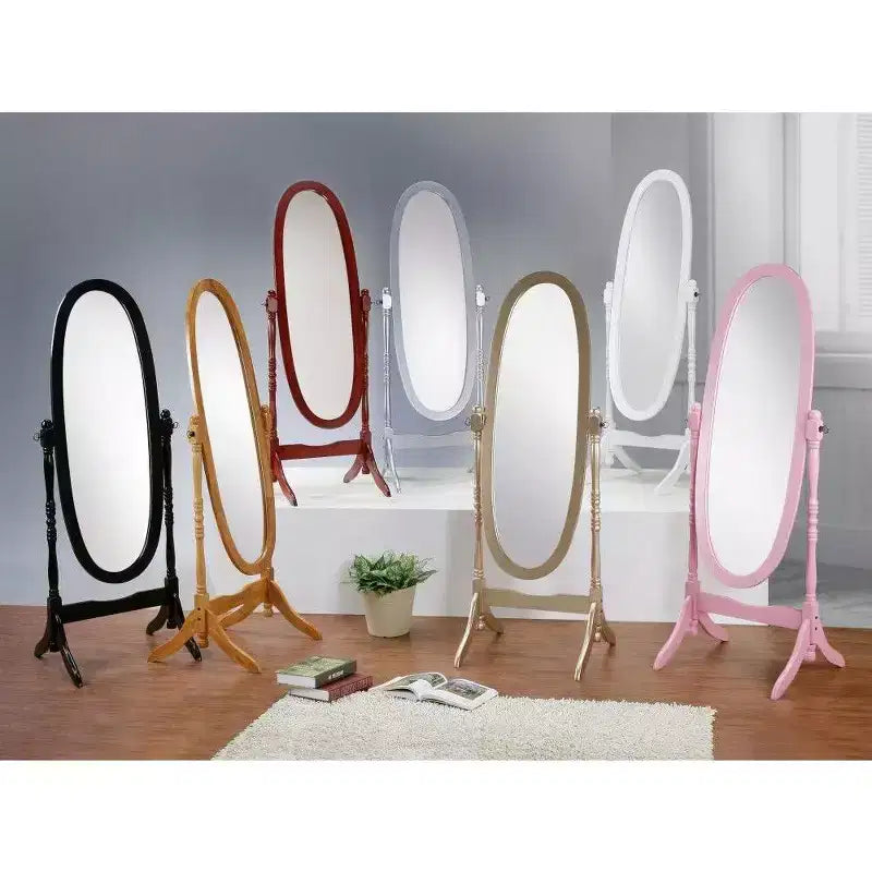 Oval Full Length Mirror, Vanity Mirror with Wood Frame for Bedroom, Living Room, Cloakroom