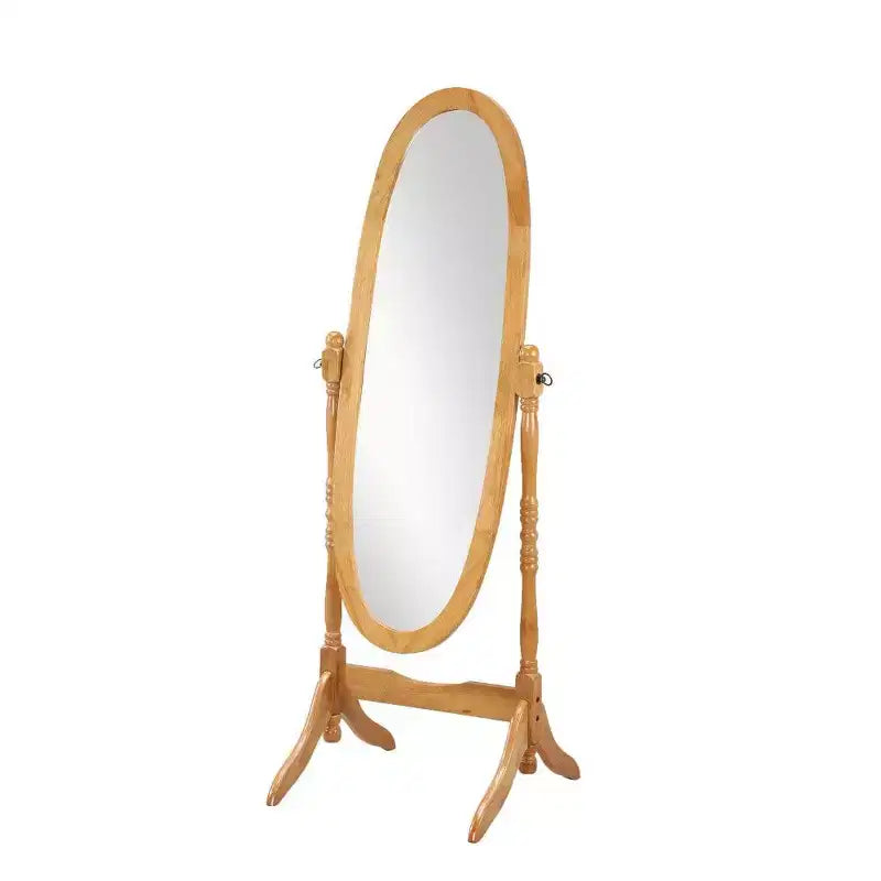 Oval Full Length Mirror, Vanity Mirror with Wood Frame for Bedroom, Living Room, Cloakroom