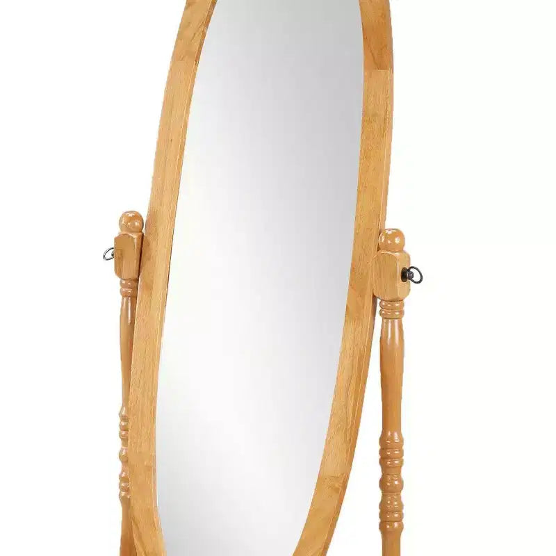 Oval Full Length Mirror, Vanity Mirror with Wood Frame for Bedroom, Living Room, Cloakroom