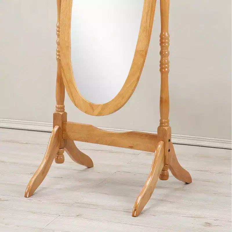 Oval Full Length Mirror, Vanity Mirror with Wood Frame for Bedroom, Living Room, Cloakroom