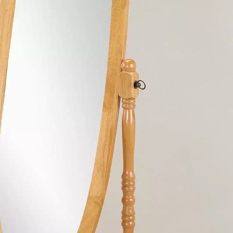 Oval Full Length Mirror, Vanity Mirror with Wood Frame for Bedroom, Living Room, Cloakroom