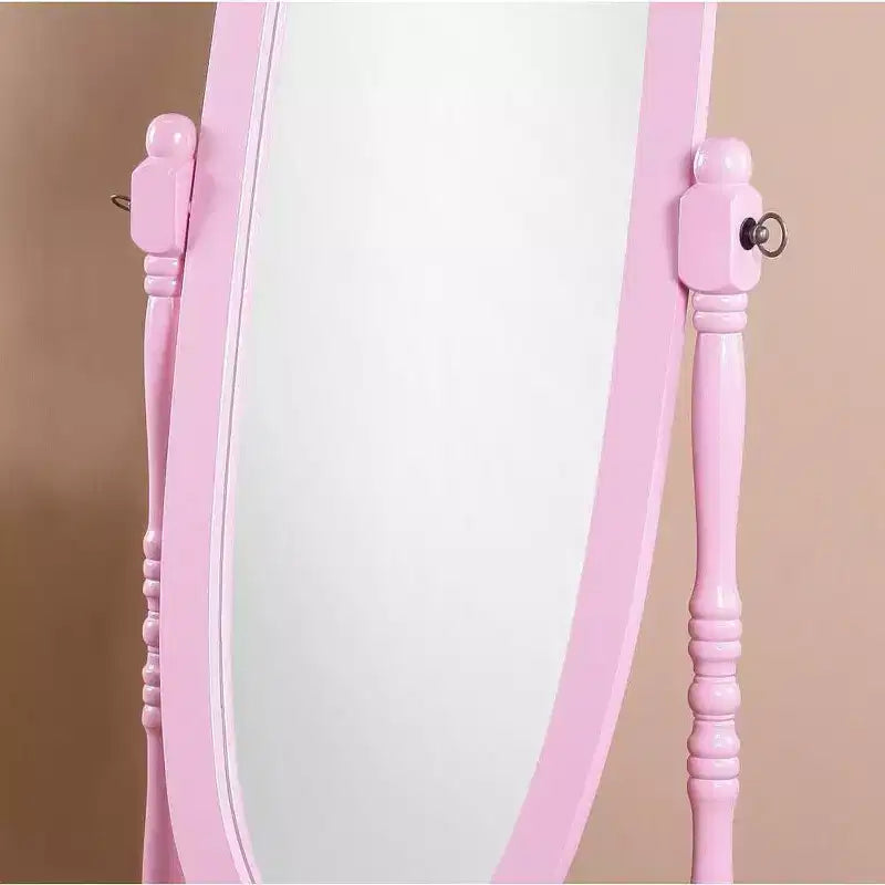 Oval Full Length Mirror, Vanity Mirror with Wood Frame for Bedroom, Living Room, Cloakroom
