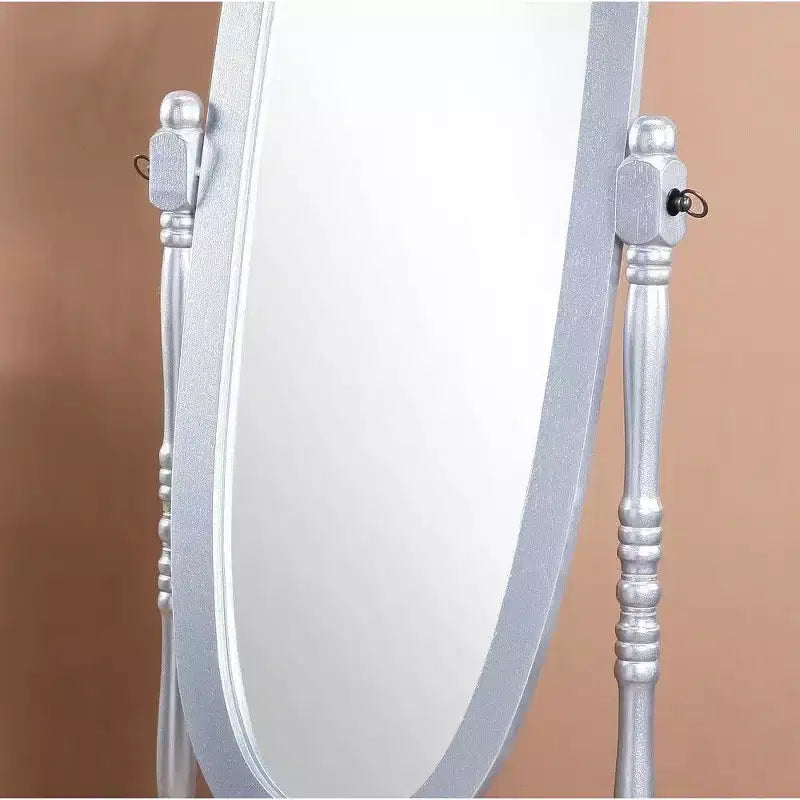 Oval Full Length Mirror, Vanity Mirror with Wood Frame for Bedroom, Living Room, Cloakroom
