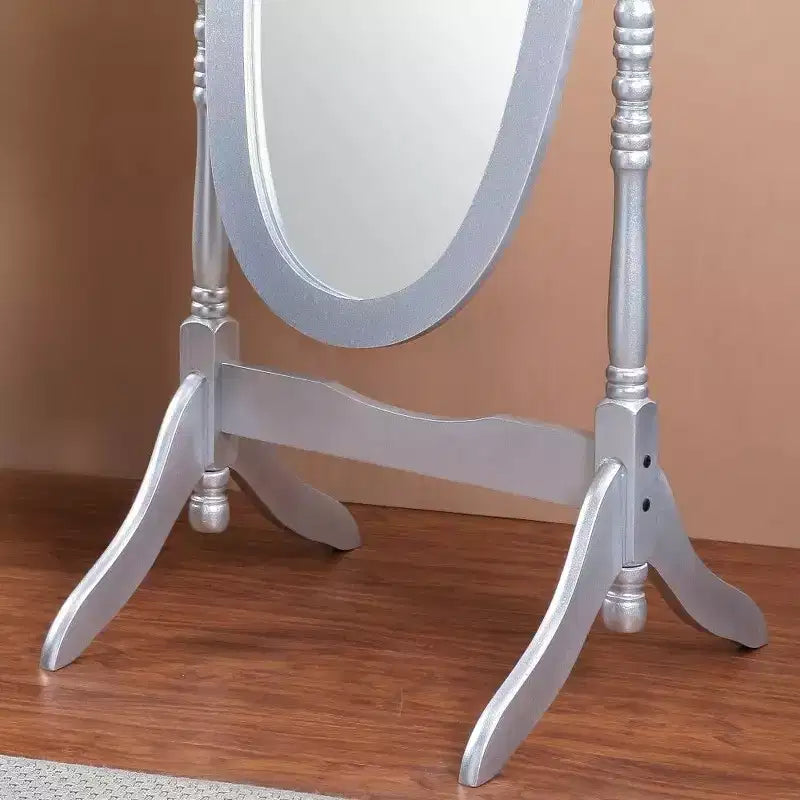 Oval Full Length Mirror, Vanity Mirror with Wood Frame for Bedroom, Living Room, Cloakroom