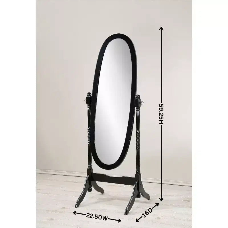Oval Full Length Mirror, Vanity Mirror with Wood Frame for Bedroom, Living Room, Cloakroom