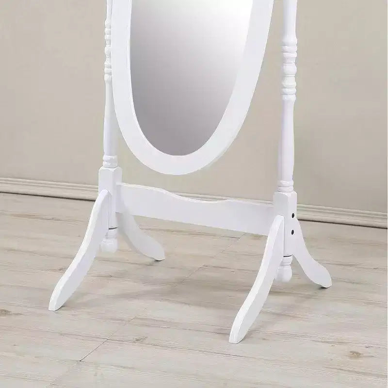 Oval Full Length Mirror, Vanity Mirror with Wood Frame for Bedroom, Living Room, Cloakroom