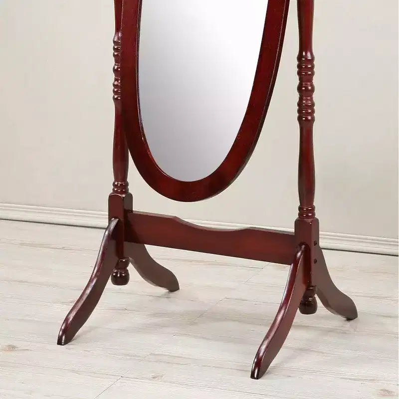 Oval Full Length Mirror, Vanity Mirror with Wood Frame for Bedroom, Living Room, Cloakroom